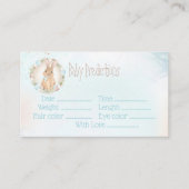 Bunny Blue Boy Baby shower Baby voorspellingen Kaa Informatiekaartje (Voorkant)
