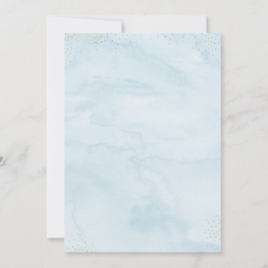 Bunny Blue Boy Greenery Verjaardag Uitnodiging (Achterkant)