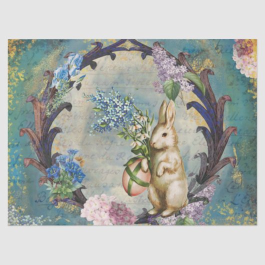 Bunny Blue Decoupage Tissue Paper Tissuepapier (Voorkant)