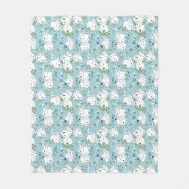 Bunny Blue Fleece Blanket-3-maten Deken