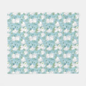 Bunny Blue Fleece Blanket-3-maten Deken (Voorkant (Horizontaal))