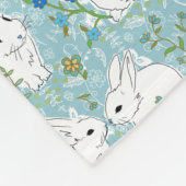 Bunny Blue Fleece Blanket-3-maten Deken (Hoek)