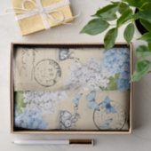  Bunny Blue Floral Paris Post Tissue Paper Tissuepapier (Geschenk)