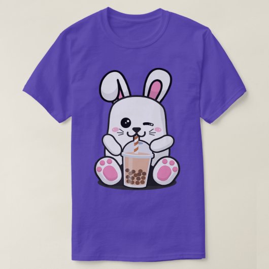 Bunny Boba Tea Funny Rabbit Drink Bubble Tea No. T-shirt (Design voorkant)