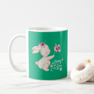 Bunny boeket van bloemen koffiemok