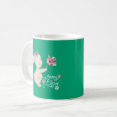 Bunny boeket van bloemen koffiemok (Voorkant links)