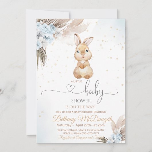 Bunny Boho baby shower  Kaart (Voorkant)