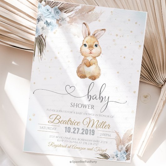 Bunny Boho baby shower  Kaart