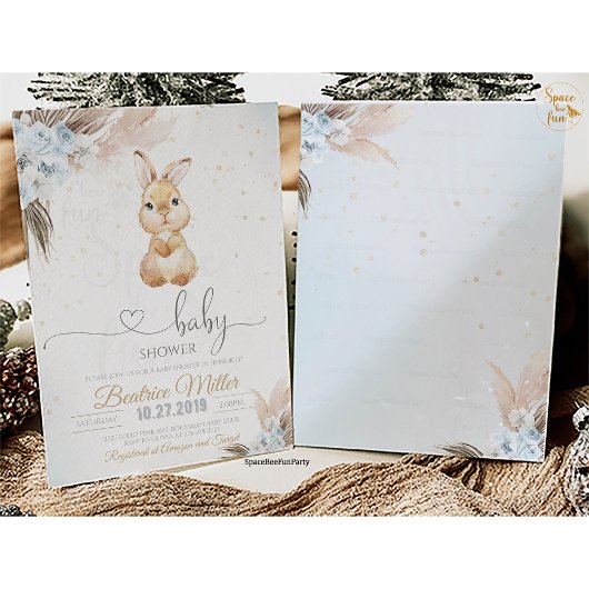 Bunny Boho baby shower  Kaart