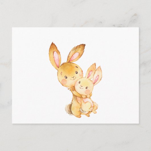 Bunny Boho Floral Bring a Book Library Baby shower Uitnodiging Briefkaart (Achterkant)