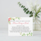 Bunny Boho Floral Bring a Book Library Baby shower Uitnodiging Briefkaart (Staand voorkant)