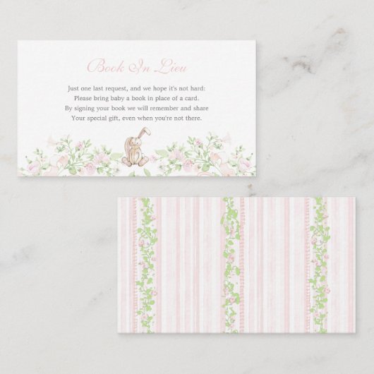 Bunny Book In Lieu, game Visitekaartje (Voorkant / Achterkant)