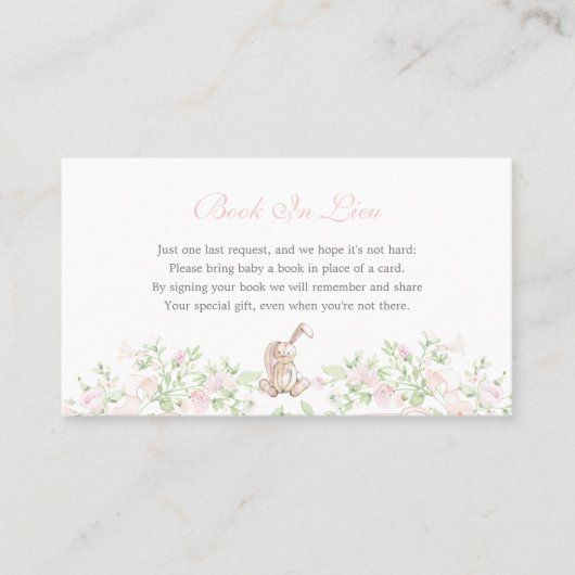 Bunny Book In Lieu, spel Visitekaartje (Voorkant)