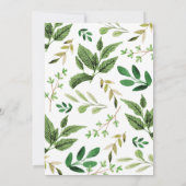 Bunny Book Thkeed Baby shower Invitation Greenery Kaart (Achterkant)