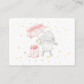 *~* Bunny Boots Umbrella PINK Diaper Raffle Informatiekaartje (Achterkant)
