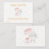 *~* Bunny Boots Umbrella PINK Diaper Raffle Informatiekaartje (Voorkant / Achterkant)