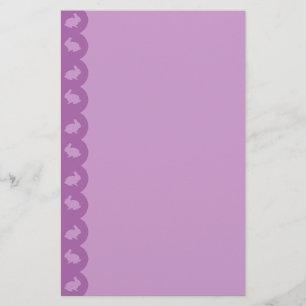 Bunny Border: Paars op Lila Briefpapier
