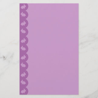 Bunny Border: Paars op Lila Briefpapier