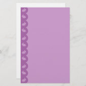 Bunny Border: Paars op Lila Briefpapier (Voorkant / Achterkant)