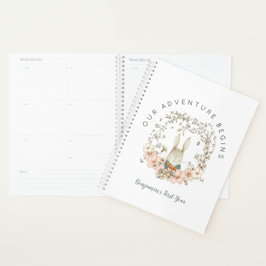  Bunny Botanical eerste jaar Baby boek Planner (Display)