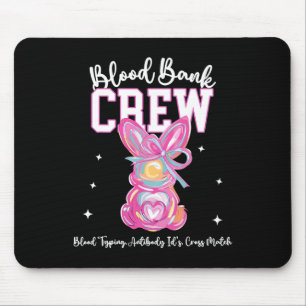 Bunny Bow Easter Blood Bynk Crew Medical Lab Tech Muismat