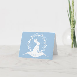 Bunny Boys Baby shower Dank je wel Bedankkaart