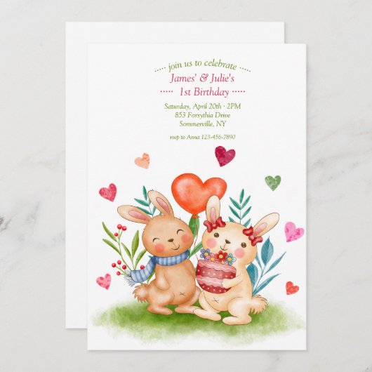 Bunny Broers en Zussen Kaart (Voorkant / Achterkant)