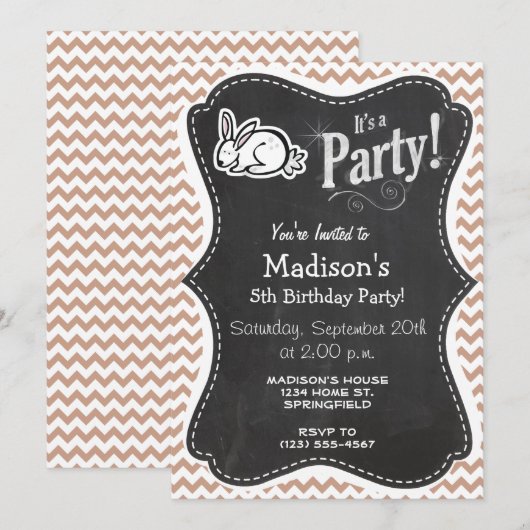 Bunny; Brown Chevron Kaart (Voorkant / Achterkant)