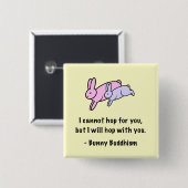 Bunny Buddhism "Hop with You"-Button Vierkante Button 5,1 Cm (Voorkant /achterkant)