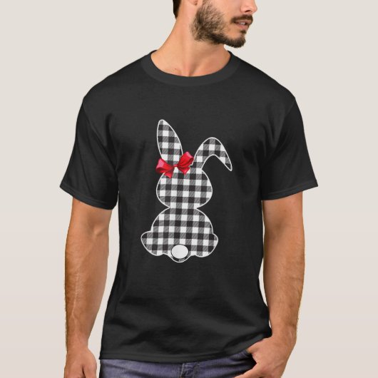 Bunny Buffalo Black Plaid Prin Happy Easter Day Wo T-shirt (Voorkant)
