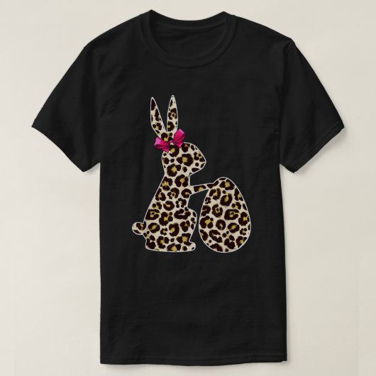Bunny Buffalo Leopard Plaid Print Happy Easter Day T-shirt (Design voorkant)