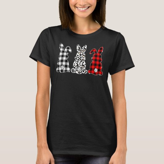 Bunny Buffalo Red Pset Leopard Print Happy Pasen T-shirt (Voorkant)