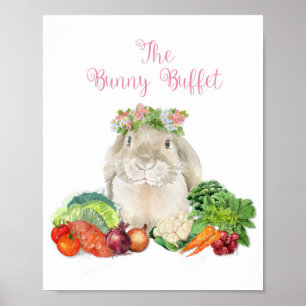 Bunny Buffet Easter Party Poster Decorting