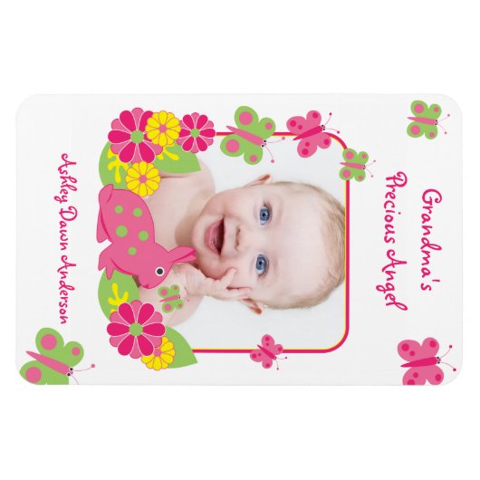 Bunny Butterfly Baby fotosjabloon magneet (Horizontaal)
