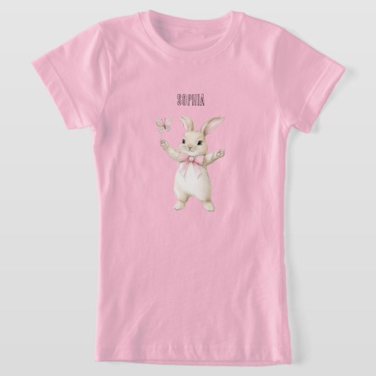 Bunny Butterfly Blush Roze T-shirt (Laagn)