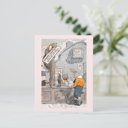 Bunny Buying Nuts uit Chipmunks Briefkaart (Staand voorkant)