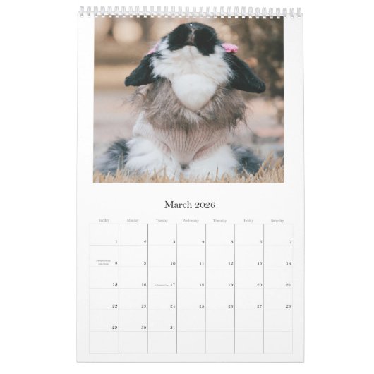 Bunny Calendar Kalender (Mar 2026)