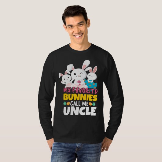 Bunny Call Me Uncle Happy Easter Sunday Egg Easter T-shirt (Voorkant volledig)