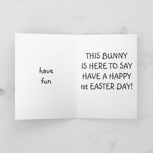 BUNNY CARD "1st EASTER" TOEPASSEN Feestdagen Kaart (Binnen)