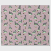 Bunny Carrot Craze Wrapping Paper (Stusty Pink) Cadeaupapier (Vlak)