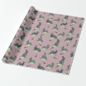 Bunny Carrot Craze Wrapping Paper (Stusty Pink) Cadeaupapier (Uitgerold)