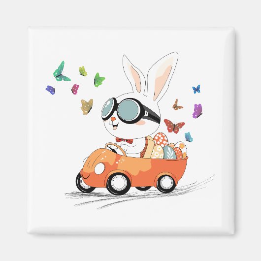 Bunny Carrot Hopping Ride Magneet (Voorkant)