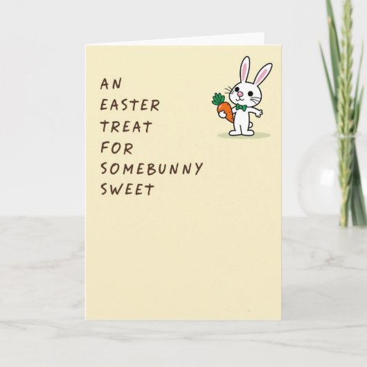 Bunny Carrot Treat Easter Card Kaart (Voorkant)