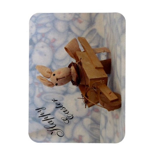  Bunny Cart Easter Magnet Magneet (Verticaal)