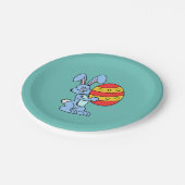 Bunny Cartoon met paaseieren Papieren Bordje (Gekanteld)