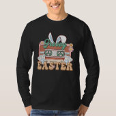 Bunny Cassette Retro Groovy Easter Day T-shirt (Voorkant)
