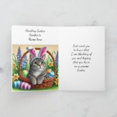 Bunny Cat Kinder Paasvakantie Groet Kaart (Binnen)