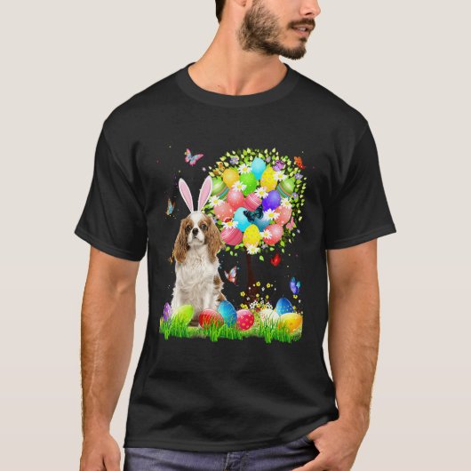Bunny Cavalier King Charles Spaniel Easter Eggs Tr T-shirt (Voorkant)