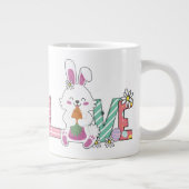 Bunny Celebrates Paasdag Giant Coffee Mok (Rechts)