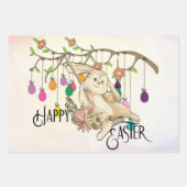 Bunny Celebrates Paasdag Inpakpapier Vel (Voorkant)